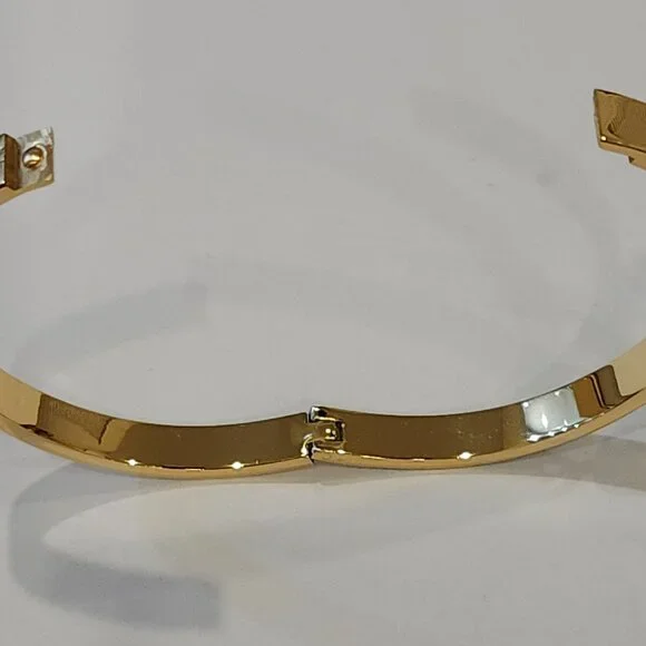 Monogramed Top Label Inspired Clasp Bracelet With Black Enamel Inlay. NWOT - Picture 4 of 4